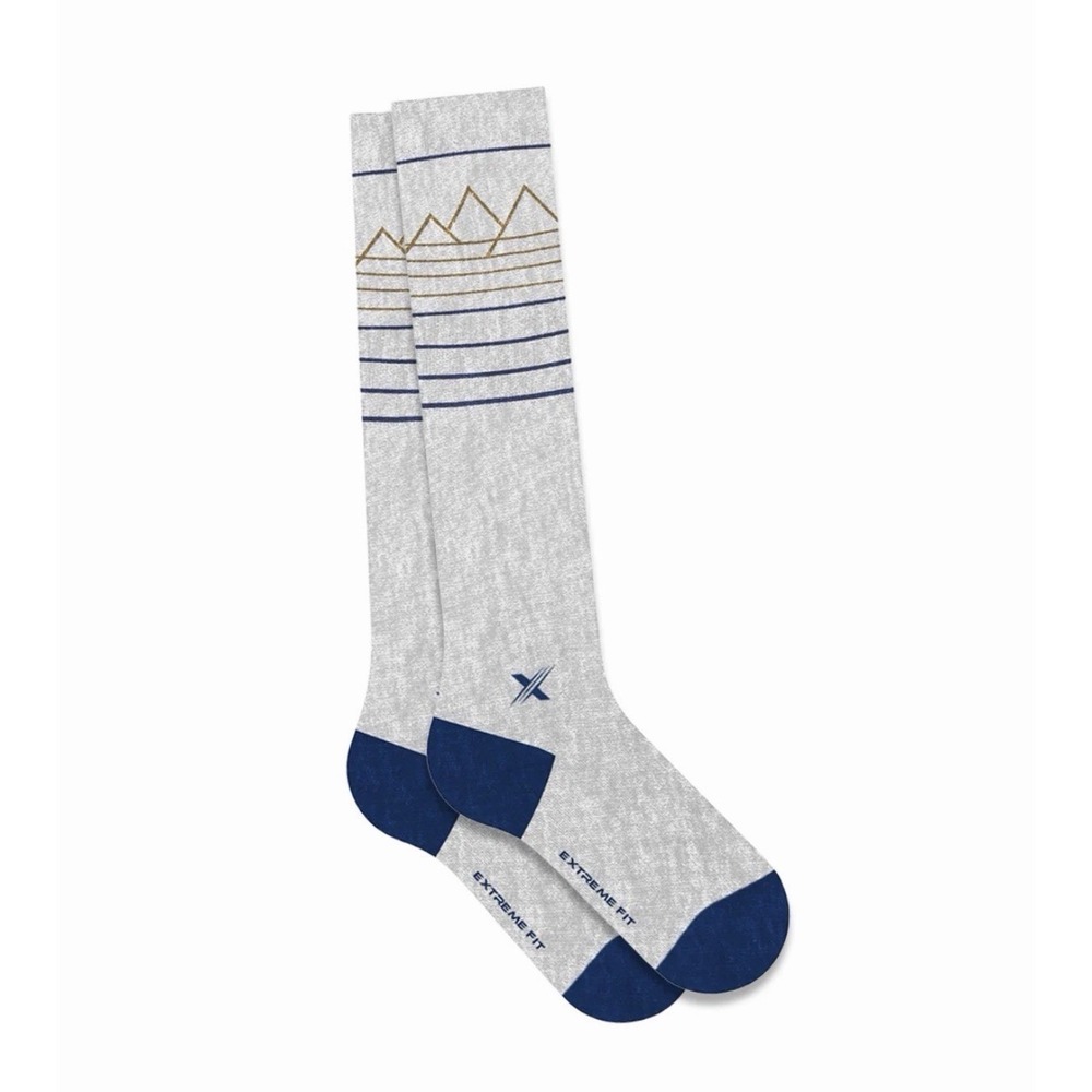 2-Pair Compression Knee High Socks By Happy Wool Unisex L/XL Merino Wool Blue